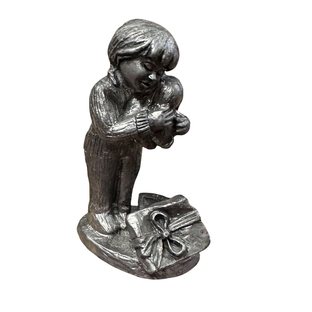 Vintage Pewter Figurine Puppy Love Michael A Ricker Special Edition 1998